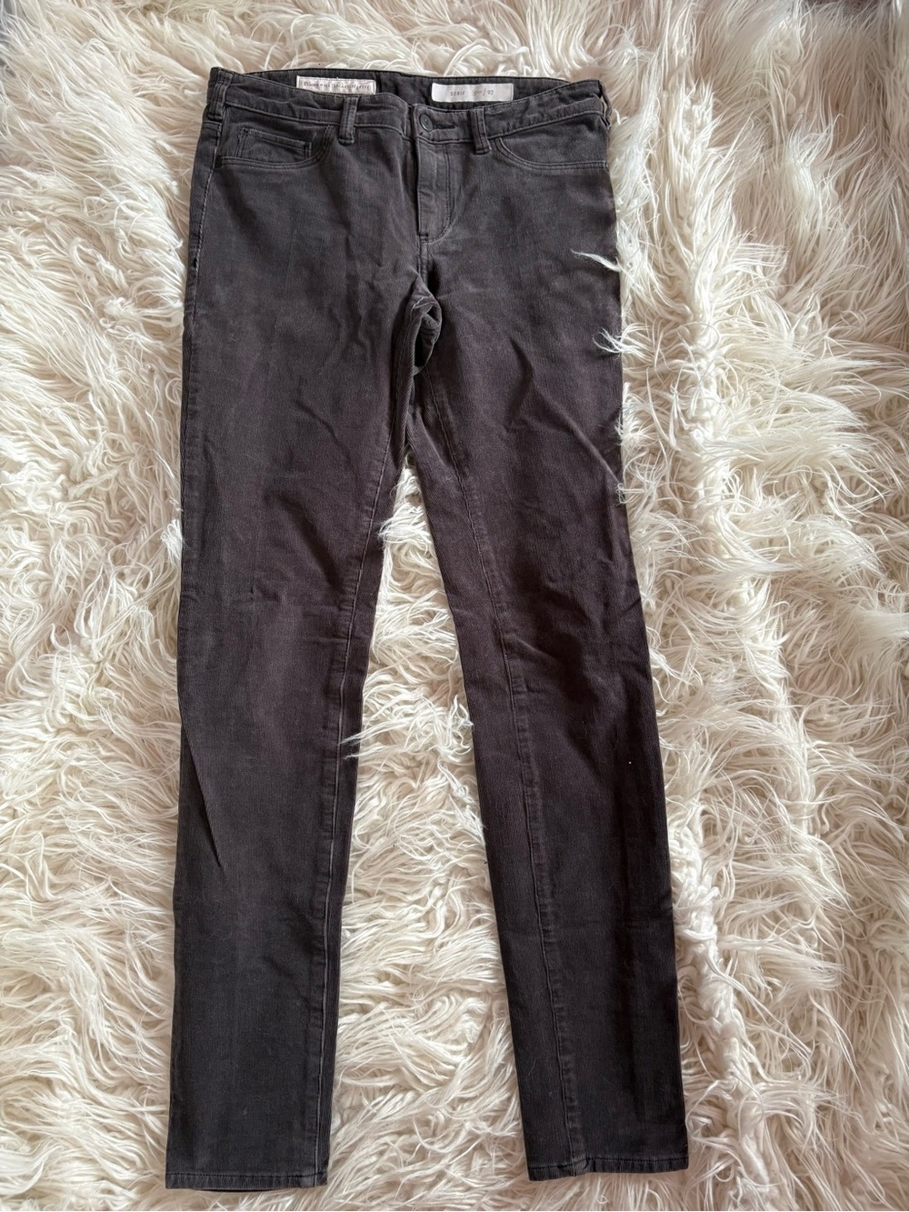Anthropologie Pilcro Serif Gray Corduroy Pants Skinny Slim Size 27